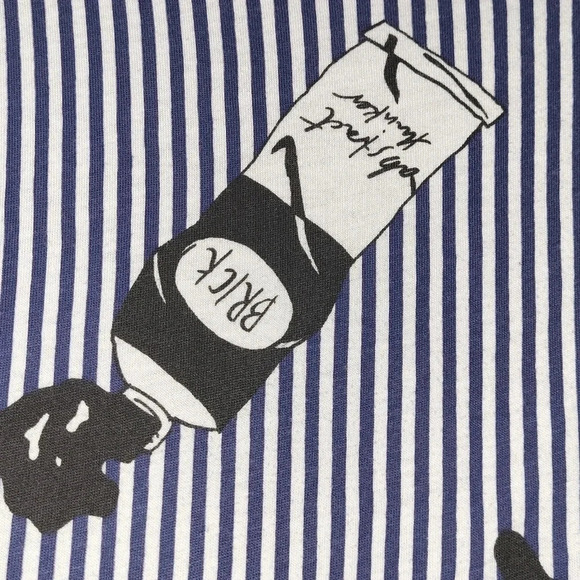 ZARA Artist Paint‎ Tubes Blue White Striped Blouse Top Size Small - Picture 6 of 6